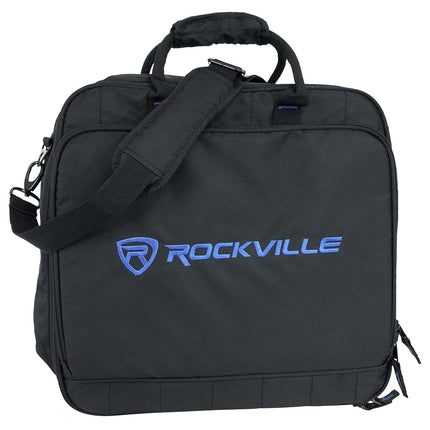 Rockville MB1615 DJ Gear Mixer Gig Bag Case, 15.5" x 15" x 5", Rugged Nylon, Water-Resistant, Front Pocket for Laptop and Accessories, for Mobile DJs and Studio Professionals