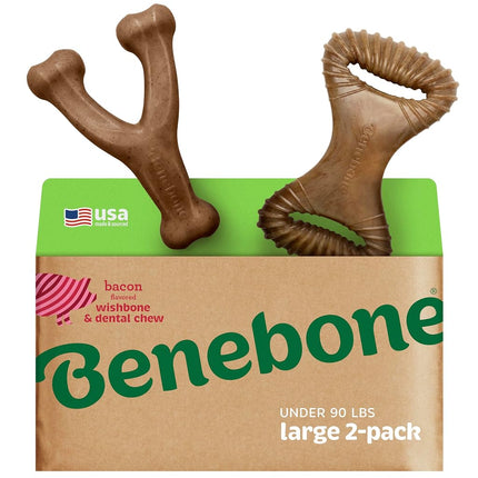 Benebone 2-Pack Wishbone/Dental Durable Dog Chew T