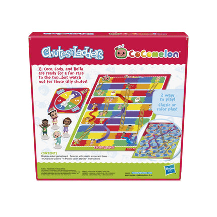 Hasbro Gaming Chutes and Ladders: juego de mesa edición CoComelon para niños de 3 años en adelante, juego preescolar para 2 a 4 jugadores
