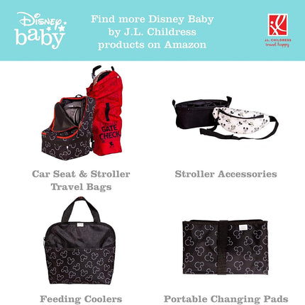J.L. Childress Disney Baby Side Sling Cargo Net, organizador y almacenamiento para cochecito, Mickey Negro