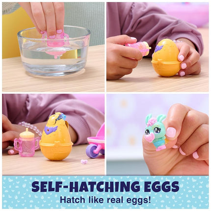 HATCHIMALS Alive, Hatch N’ Stroll Playset with Pushchair Toy and 2 Mini Figures in Self-Hatching Eggs, Kids’ Toys for Girls and Boys Aged 3 and up
