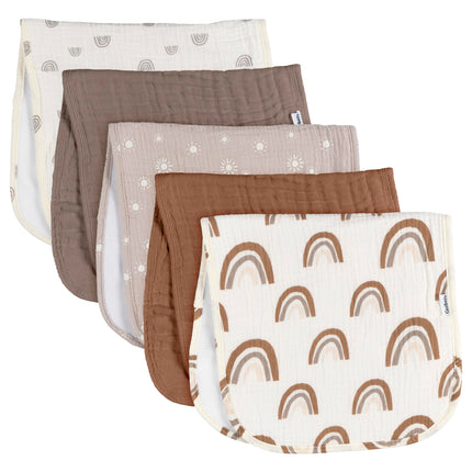 Gerber Baby Unisex Muslin Burp Cloths 5-Pack, Mult