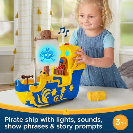 Fisher-Price Santiago of the Seas Pirate Ship Lights & Sounds El Bravo Playset with Santiago Figure for Ages 3+ Years