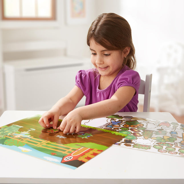 Melissa & Doug Reusable Sticker Pad: Farm - 280+ Stickers, 5 Scenes, Great Gift for Girls and Boys - Best for 3, 4, 5 Year Olds and Up