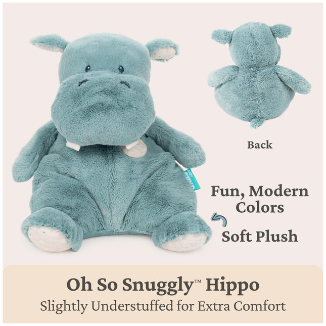 GUND Baby Oh So Snuggly Hippo Large Plush Stuffed Animal for Babies and Infants, Teal, 12.5”