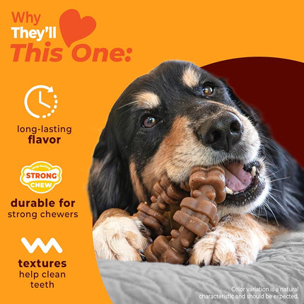 Nylabone Strong Chew Ring Dog Chew Toy Made with Real Beef & Chicken
