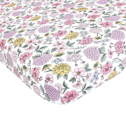 Hudson Baby Unisex Baby Cotton Fitted Crib Sheet, Vintage Blossom, One Size