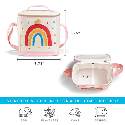 Fiambrera térmica Fit & Fresh para niños y niñas, bolsa de almuerzo con 2 bolsas de aperitivos reutilizables, fiambrera escolar, Cypress Rainbow Star