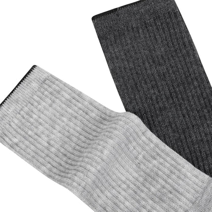 Skechers Men's 6 Pack Work Crew Socks, Grey Heather/Steel Grey, 43-47