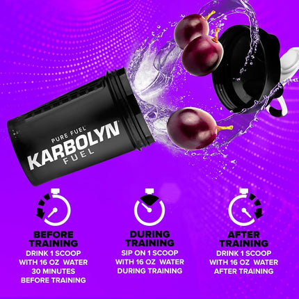 EFX Sports Karbolyn Fuel Complex Carbohydrate Post Workout & Pre Workout Powder Clinically Tested Intense Energy Supplement Shake,Grape, (4 LB 4.8 OZ)