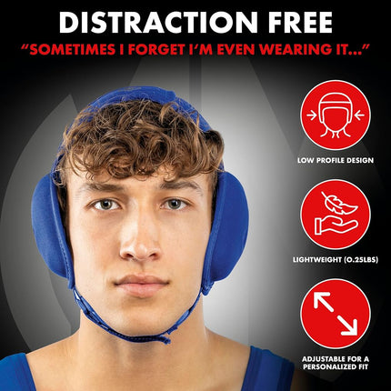 Matman Wrestling Headgear Adult Ear Guard Ultra Soft Grappling Head Guard (Royal)