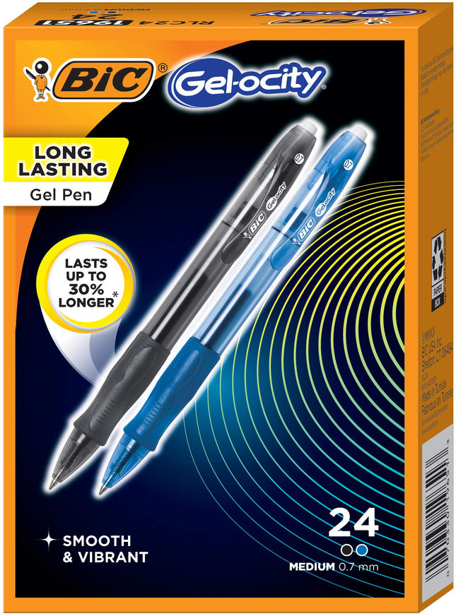 BIC SUPER SMOOTH Gel-ocity gel pens, Bulk Pack Of 