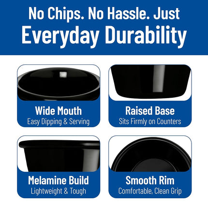 Carlisle FoodService Products Plastic Ramekins, Sauce Bowl For Catering, Kitchen, Restaurant, 6 Ounces, Black