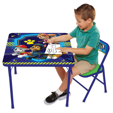 Juego de mesa y sillas junior de la Patrulla Canina, mesa plegable, sillas acolchadas