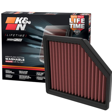 K&N Replacement Air Filter compatible with Nissan Qashqai III 1.3 4cil 2021- (33-3174)
