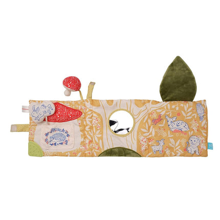 Manhattan Toy 161210 Deer One Soft Activity Crinkle Book & Fold Out Pat Mat for Baby and Toddler with Squeaker, Discovery Mirror and Teether, Multicolour,Medium