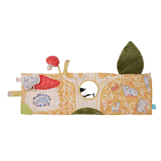 Manhattan Toy 161210 Deer One Soft Activity Crinkle Book & Fold Out Pat Mat for Baby and Toddler with Squeaker, Discovery Mirror and Teether, Multicolour,Medium