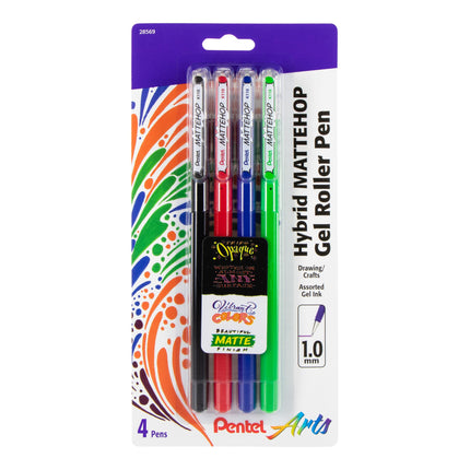 Pentel Arts Hybrid MATTEHOP Gel Roller, 1.0mm, Mat