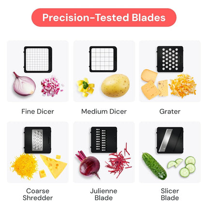 Fullstar Mandoline Slicer for Kitchen - Vegetable Chopper, Onion Potato Food Veggie Fruit Slicer and Cutter with Container, Kitchen Gadgets & Accessories, Home Essentials (6-in-1, Full White)