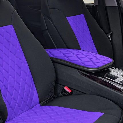 FH GROUP FH1053PURPLEDM-AVC Coussin de console centrale en néosupreme à motif diamant, résistant à l'eau, protège-boîte de siège noir, compatible avec la plupart des voitures, VUS et camions