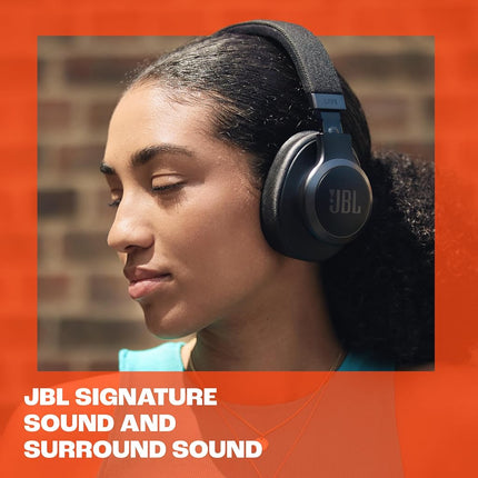 JBL Live 770NC - Casque sans fil circum-auriculaire avec réduction de bruit adaptative et mode Smart Ambient, jusqu'à 65 heures d'autonomie, arceau en tissu confortable et pochette de transport (sable)