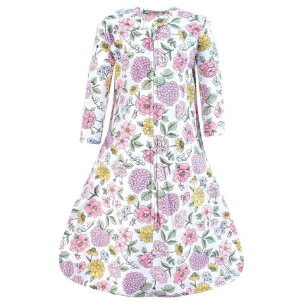 Gigoteuse en Jersey de Coton à Manches Longues Hudson Baby Unisexe pour Bébé, Sac de Couchage, Couverture, Vintage Blossom, 0-6 Mois