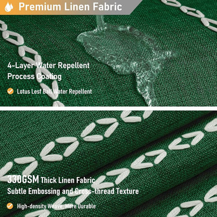 BTTN 72x78 Long Farmhouse Linen Heavy Duty Shower Curtain, Emerald Green