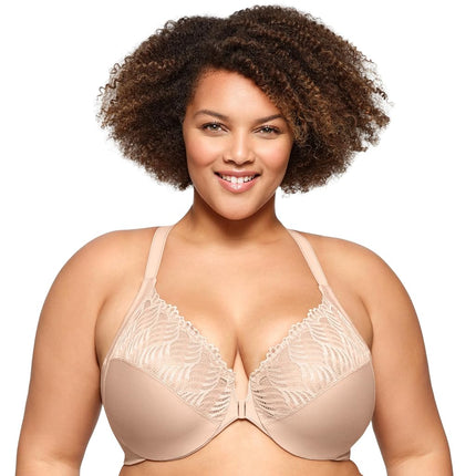 Glamorise Front-Closure T-Back Wonderwire Underwire Bra 1246 (Women's & Women's Plus)
