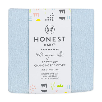 The Honest Company unisex-babyD139ECompany Baby Organic Cotton Terry Changing Pad Cover Bandana - Blue - One size