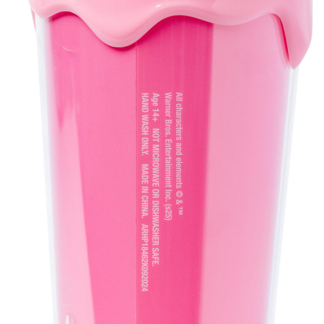 Silver Buffalo Harry Potter Feliz Cumpleaños Harry Vaso con Tapa y Diseño de Goteo 26oz. de Plástico