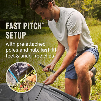 Coleman Camping Tent with Screen Room | 4 Person Carlsbad Dark Room Dome Tent with Screened Porch, Green/Black/Teal (Teal, Black, Blue)