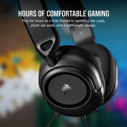 Casque Gaming Filaire Multiplateforme Corsair HS35 Surround v2 – Dolby 7.1 – Microphone Flexible Omnidirectionnel – Connexion Universelle 3,5 mm – PC, Mac, PS5, PS4, Xbox, Nintendo Switch, Mobile – Carbone