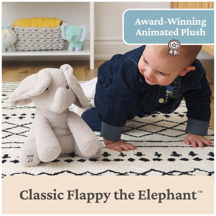 GUND Baby Peek-a-Boo Flappy 7-Inch Elephant Squeeze-Activated Plush Toy