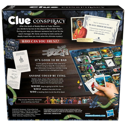 Hasbro Gaming Clue Conspiracy Board Game for Adults and Teens, Great Halloween Party Game, Secret Role Strategy Games, Ages 14+, 4-10 Players, 45 Minutes, Mystery & Party Games