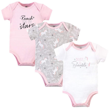 Hudson Baby Baby Cotton Bodysuits, Whimsical Unicorn, 9-12 Months