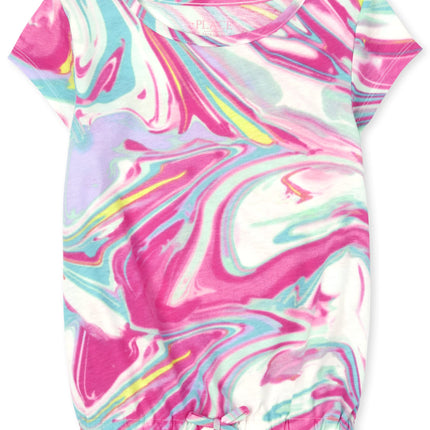 The Children's Place Girls' Short Sleeve Tie Front