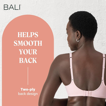 Bali Women's One Smooth U Full Coverage Bra, Hush Pink, 42B