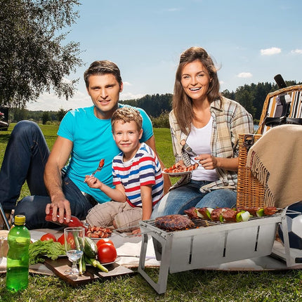 Fire Sense 63724 Stainless Steel Foldaway Charcoal Grill Heavy Duty Stainless Steel Construction For Outdoor Barbecues Camping Tailgating Traveling Charcoal Grate & Carry Bag Included