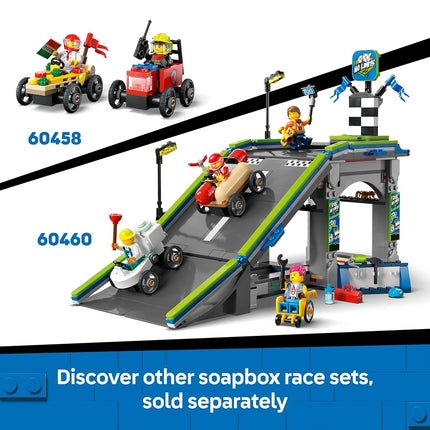 LEGO City Airplane vs. Hospital Bed Race Car Pack Toy - Soapbox Car Toys for 5+ Year Old Boys & Girls - Fun Gifts for Birthdays & Holidays - Building Set Includes 2 Minifigures - 60459