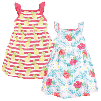 Hudson Baby Baby Girls' Cotton Dresses, Tropical F