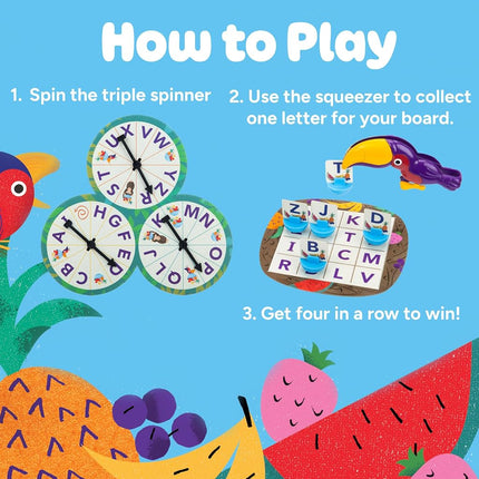 Educational Insights Frida's Fruit Fiesta Alphabet Game, Letter Recognition & Fine Motor Skills Board Game for Preschoolers & Toddlers, Up to 3 Players, Fun Family Game for Kids Ages 4+