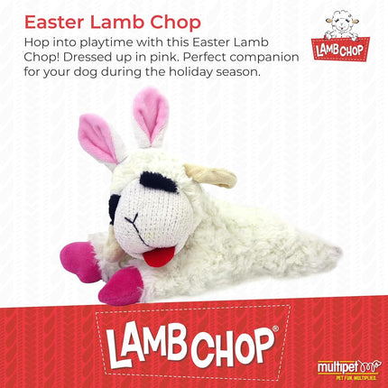Multipet Easter Bunny Ears Lamb Chop Dog Toy 11"