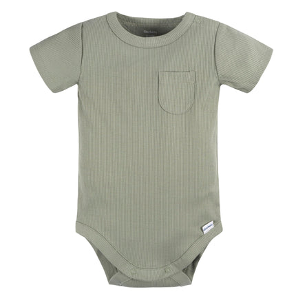 Gerber Unisex Baby Bodysuit And Short Set, Olive, 12 Months