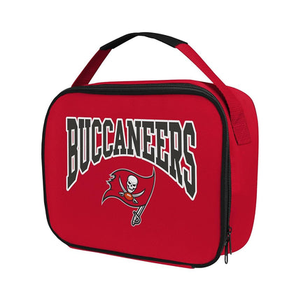 FOCO NFL Unisex-Adult Officially Licensed Wordmark Team Color Big Logo Football Zip Closure 7L Lunch Bag - Tampa Bay Buccaneers
