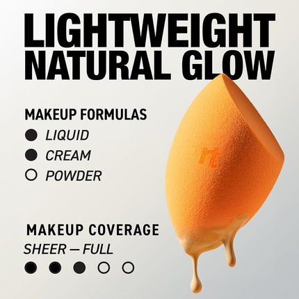 Real Techniques Miracle Complexion Sponge for Liquid & Cream Makeup, 3-Point Design for Seamless Application, Streak-Free Natural Dewy Finish, Latex-Free, Cruelty-Free, Vegan, Easy to Clean, Pack of 4