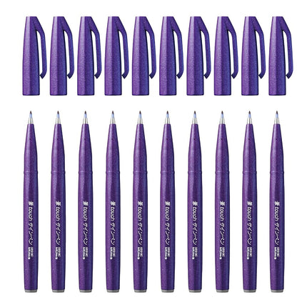 Pentel Brush Sign Pen - Violet (Pack of 10), SES15