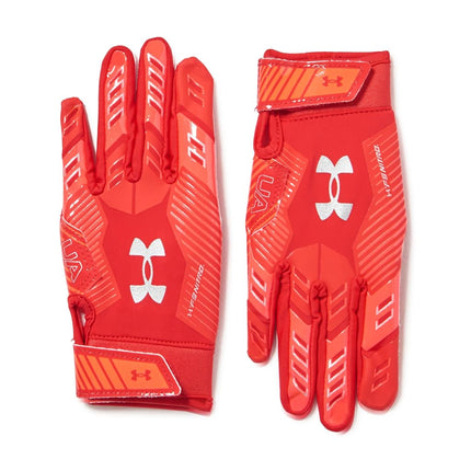 Under Armour Boys F9 Nitro Football Gloves, (600) Red/Beta/Metallic Silver, Small