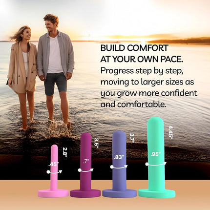 Bliss Comfort Silicone Pelvic Floor Trainer Kit –Soft & Flexible Design for Gentle Progression – Includes Bonus Bliss Glide ($8 Value) (4 Piece Set-Small)