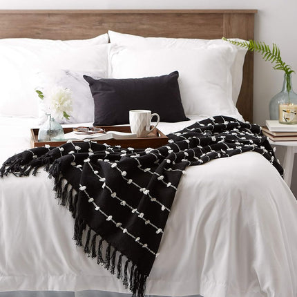 DII Woven Loop Throw Collection, 50x60, Black