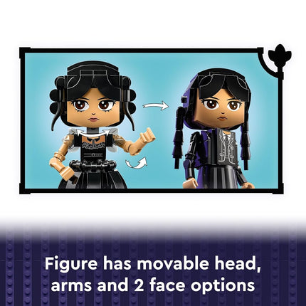 LEGO Wednesday Addams Figure Set, Collectible Building Toy for Kids, Includes 2 Faces & Outfits, plus Classic Character Thing for Creative Role Play, Birthday Gift for Girls and Boys 76780